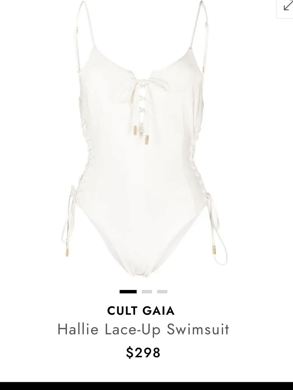 Cult Gaia Hallie Lace Up White Swimsuit